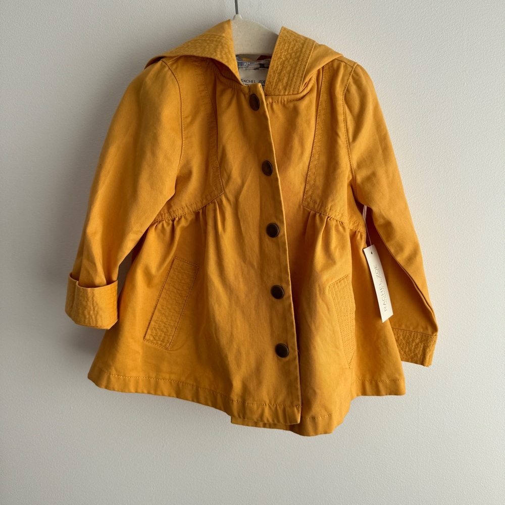 Yellow Hooded Canvas Jacket Size 24 Months
